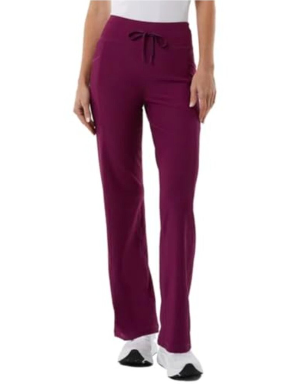 High Rise Ribbed Semi-Flare Yoga Pants Adjustable Drawstring 4-Way Stretch